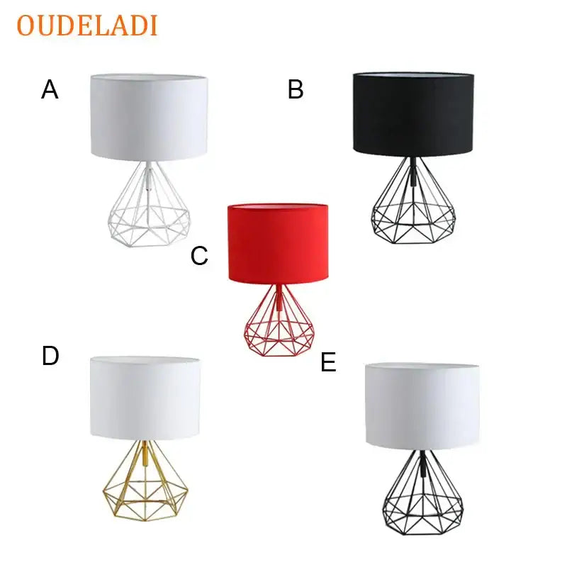 Decorbites geometric gold desk lamp black bedroom table light