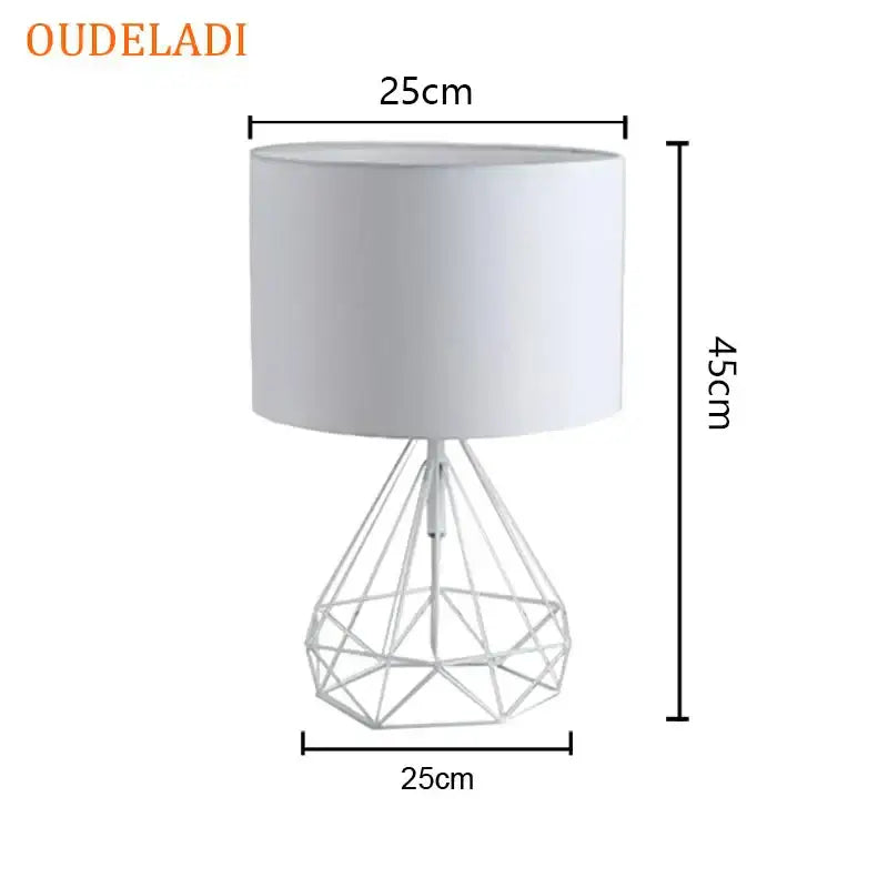 Decorbites geometric gold desk lamp black bedroom table light