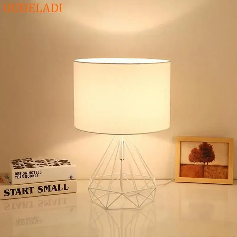 Decorbites geometric gold desk lamp black bedroom table light