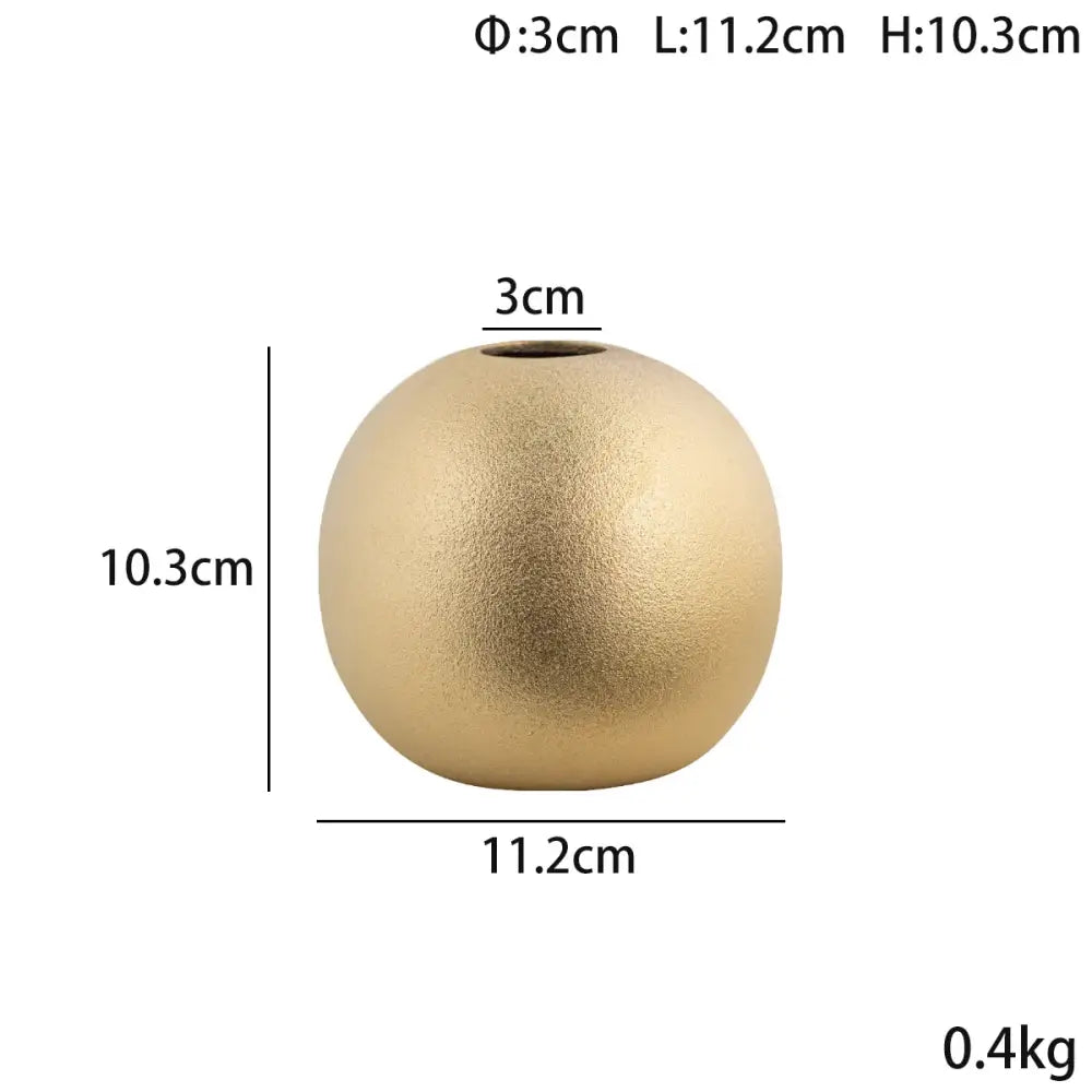 Decorbites geometric gold & silver spherical ceramic vases living room