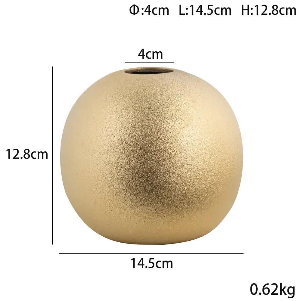 Decorbites geometric gold & silver spherical ceramic vases living room