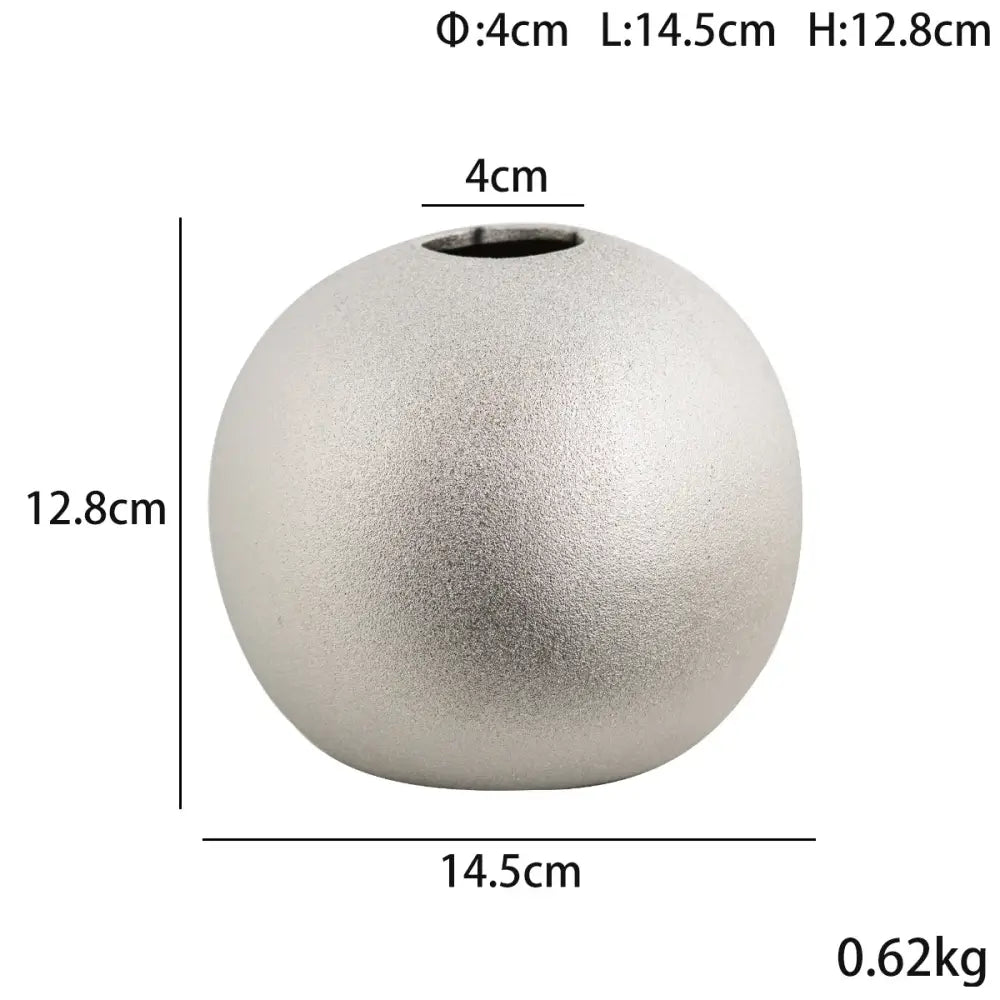 Decorbites geometric gold & silver spherical ceramic vases living room