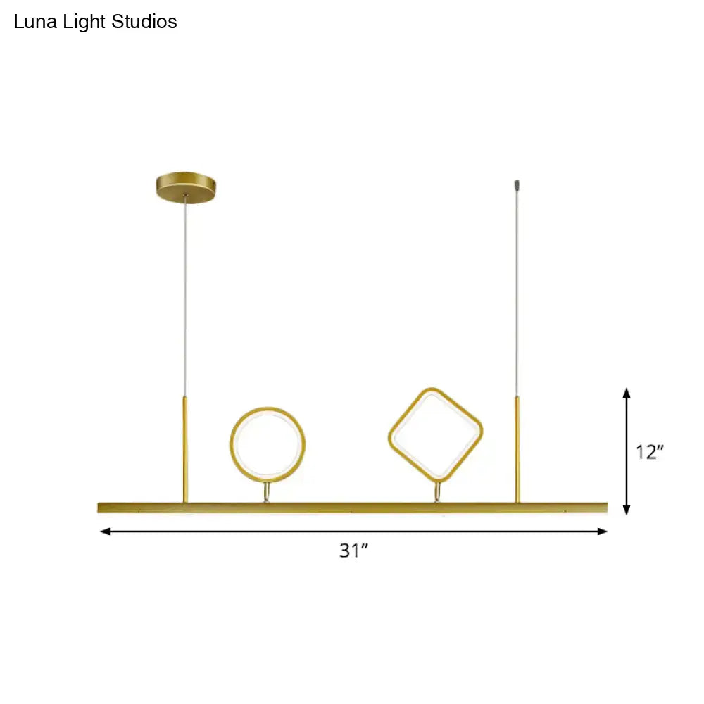 Modern geometric gold island pendant kitchen light warm white 110v-120v