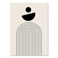 Minimalist geometric leaf boho canvas set – living room wall art