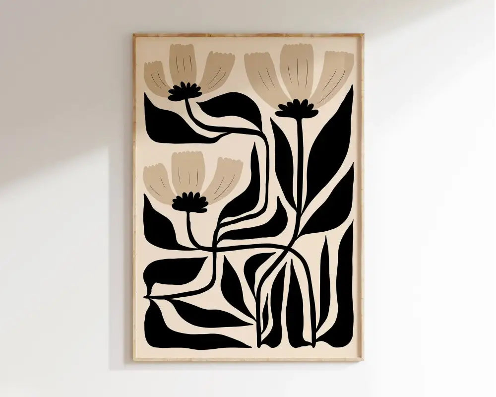 Mid century black & orange bauhaus wall art living room canvas prints