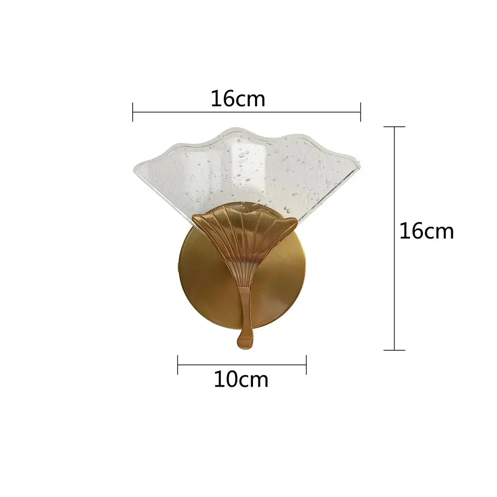 Modern gold ginkgo leaf wall lights bedroom starry glass sconce