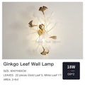 Modern luxury white glass ginkgo leaf wall lamp for bedroom