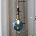 Etched leaf clear glass and brass pendant light fixture bedroom