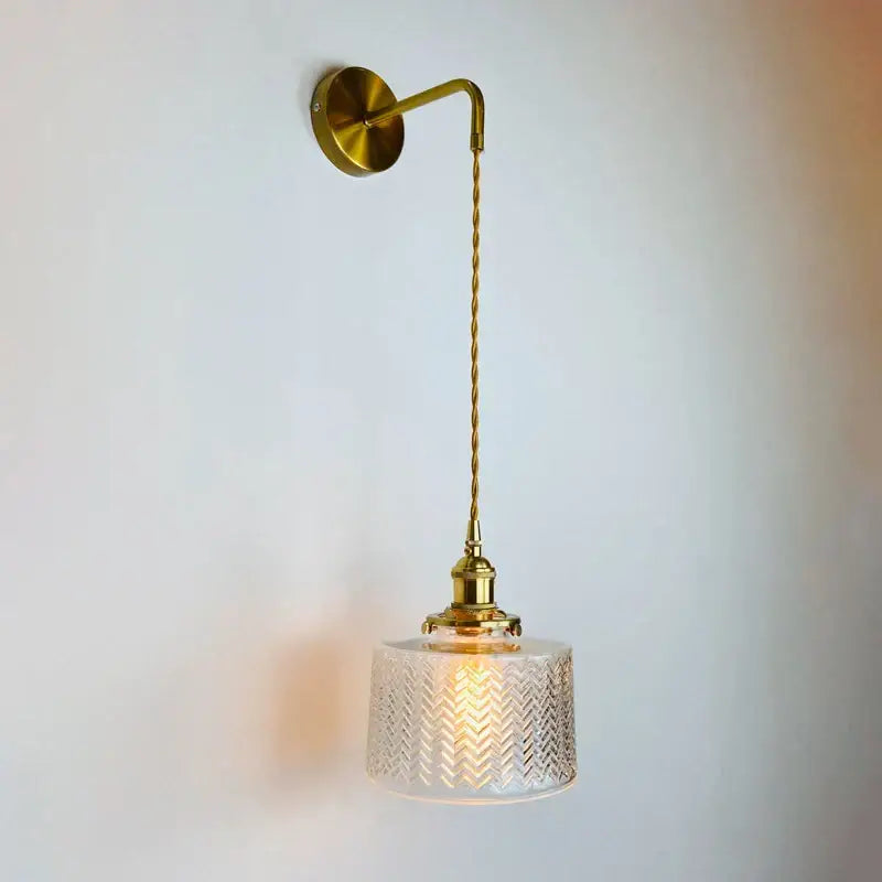 Vintage brass and green glass adjustable led wall light bedroom