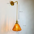 Vintage brass and green glass adjustable led wall light bedroom