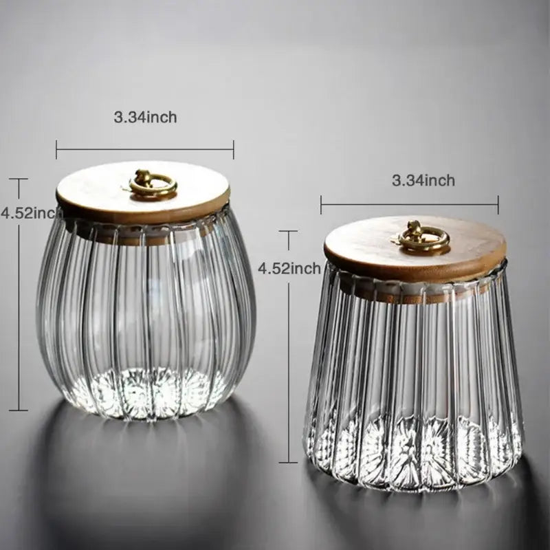 Decorbites glass airtight canister with wooden lid kitchen storage jar