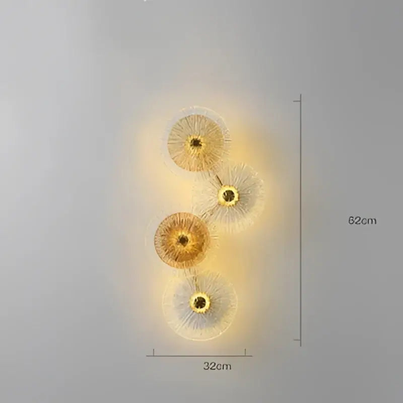 Modern gold flower glass aisle wall lamp living room sconce