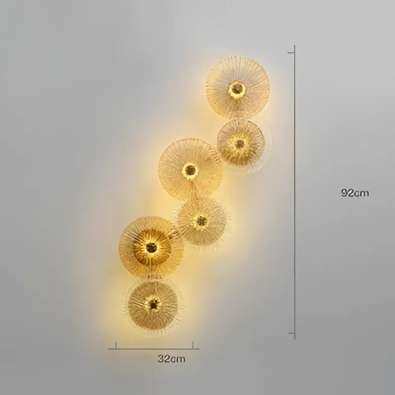 Modern gold flower glass aisle wall lamp living room sconce