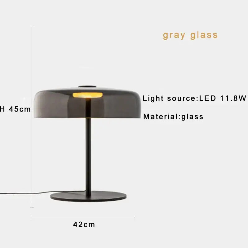 Sleek amber green led table lamp for bedroom decor