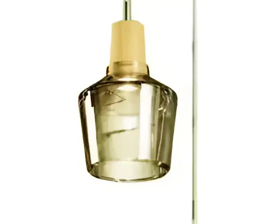 Modern retro smoked glass and wood pendant light dining room set
