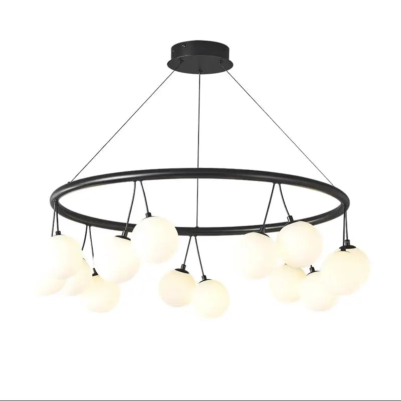 Decorbites glass art black frosted globe chandelier living room