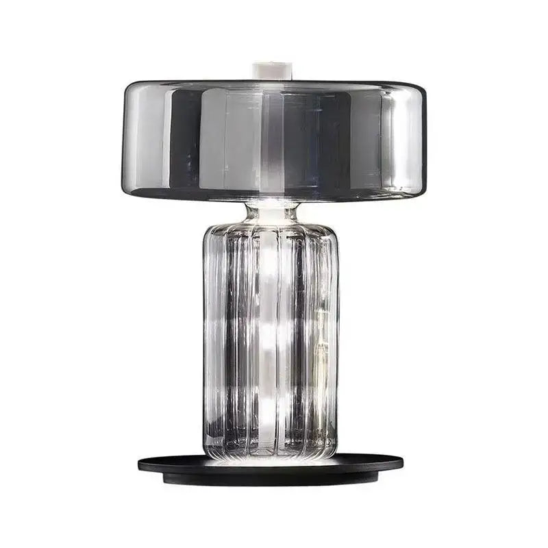 Nordic ribbed glass chrome art desk lamp for bedroom