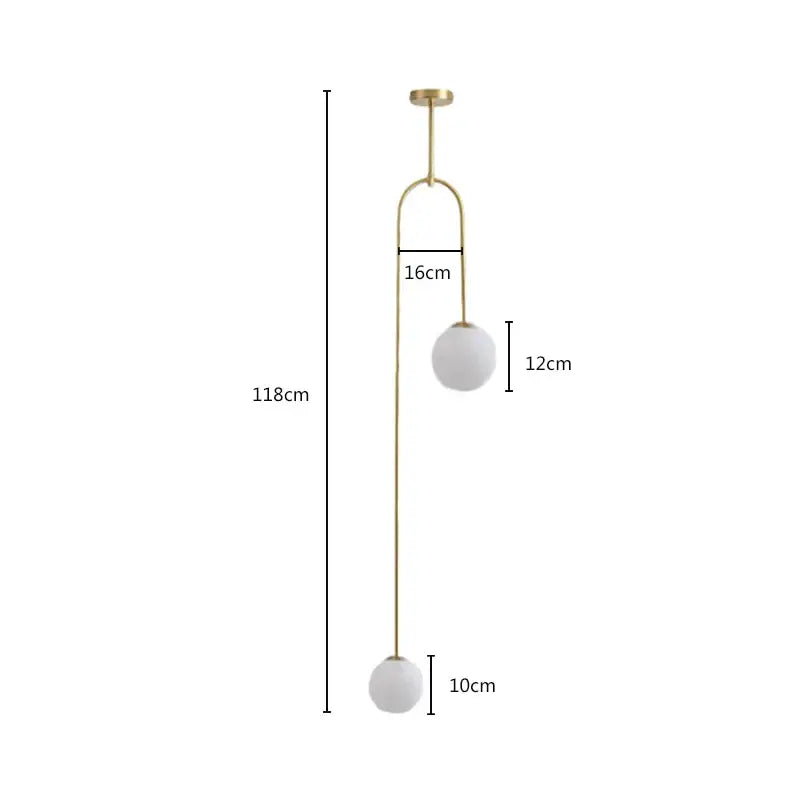 Minimalist glass ball brass pendant lights for bedroom lighting