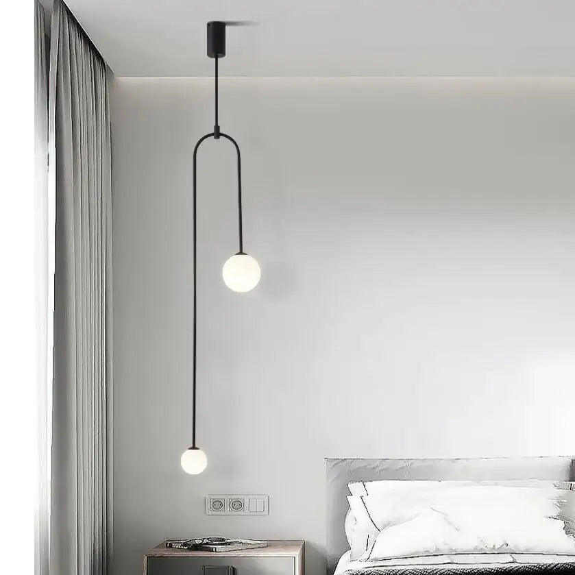 Minimalist glass ball brass pendant lights for bedroom lighting