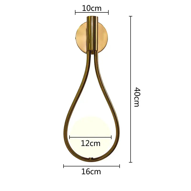 Elegant teardrop ball brass wall lamp bedroom lighting