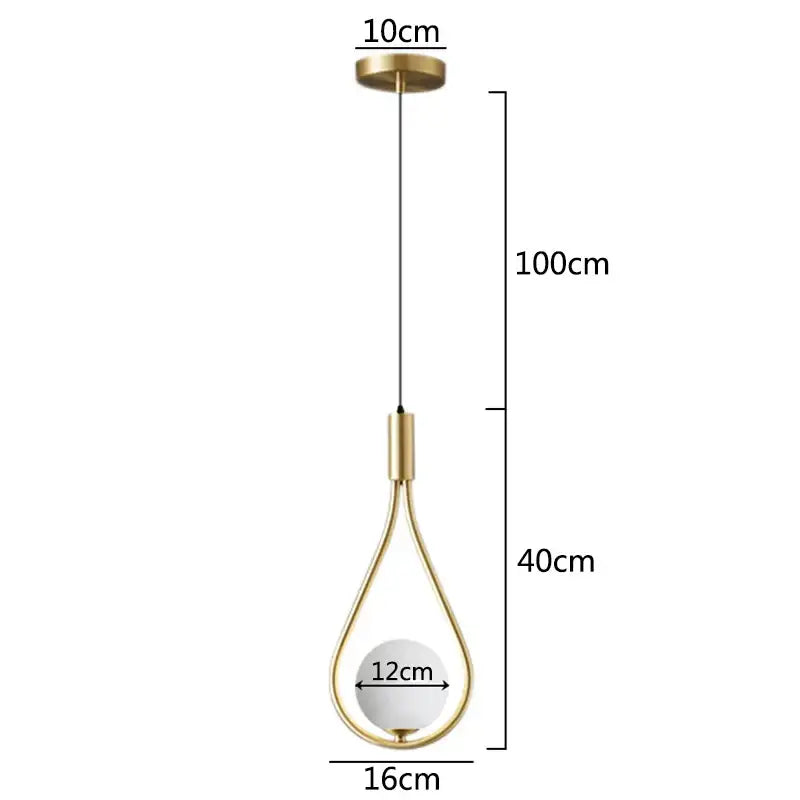 Elegant teardrop ball brass wall lamp bedroom lighting