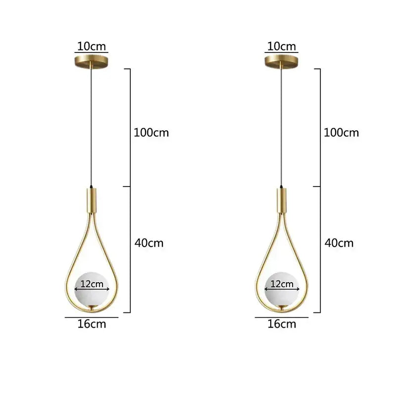 Elegant teardrop ball brass wall lamp bedroom lighting