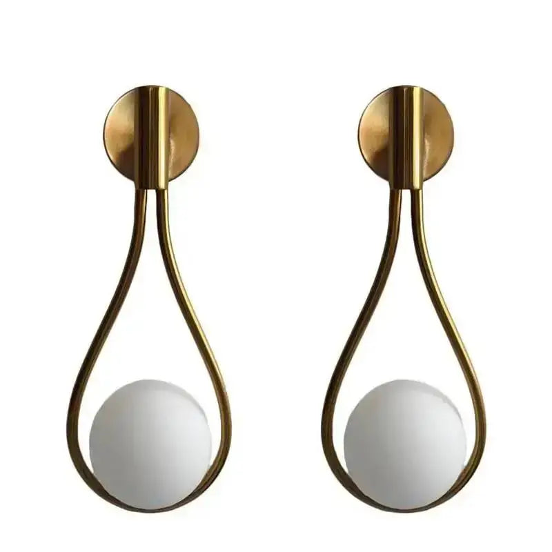Elegant teardrop ball brass wall lamp bedroom lighting