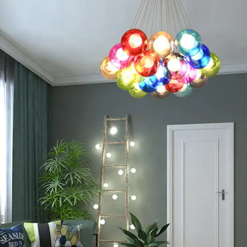 Modern glass bubble chandelier dining room pendant light