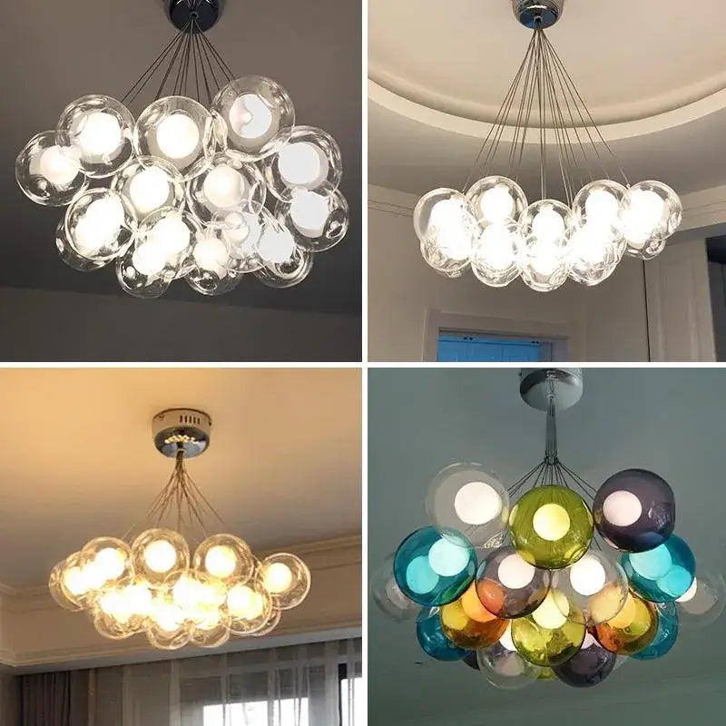 Modern glass bubble chandelier dining room pendant light