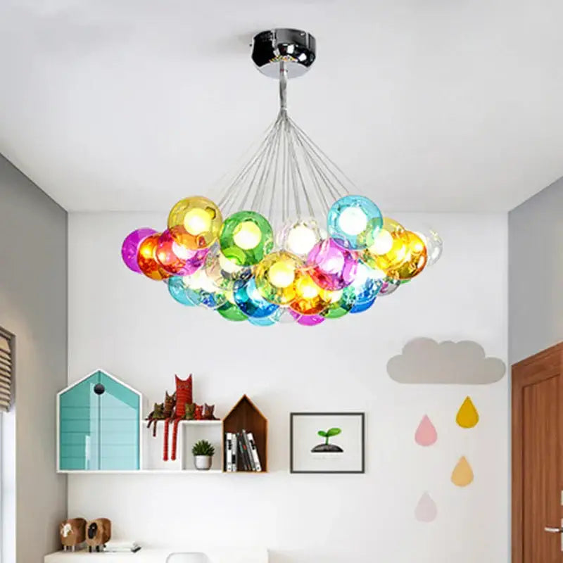 Modern glass bubble chandelier dining room pendant light