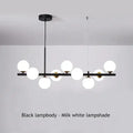 Modern black glass ball ceiling chandelier dining room light