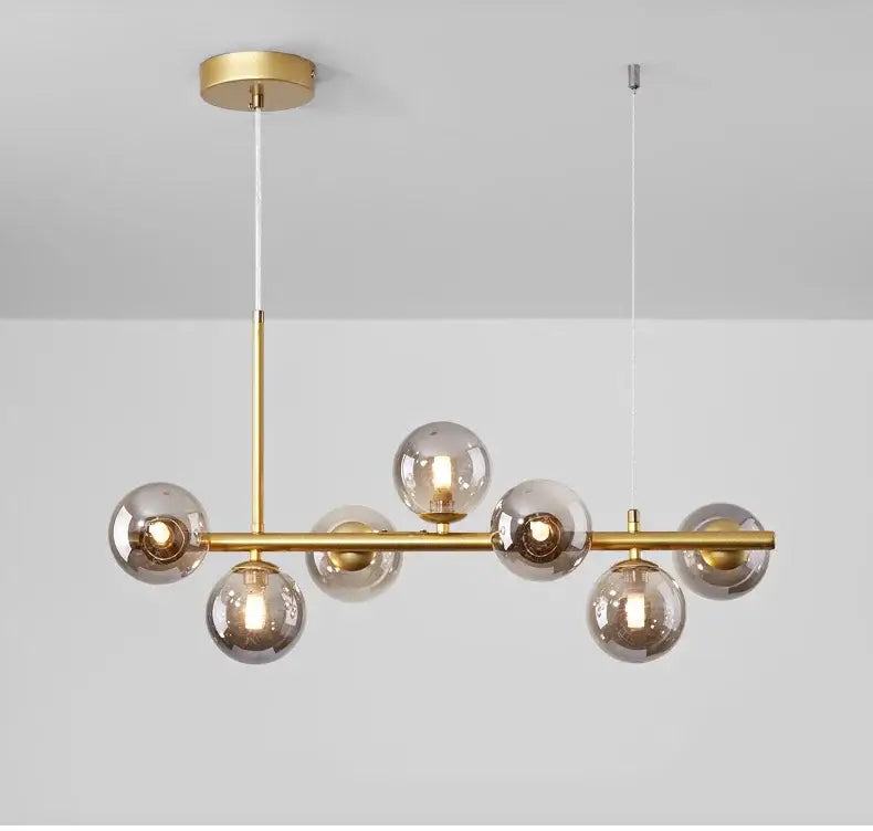 Modern black glass ball ceiling chandelier dining room light