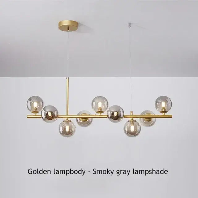 Modern black glass ball ceiling chandelier dining room light