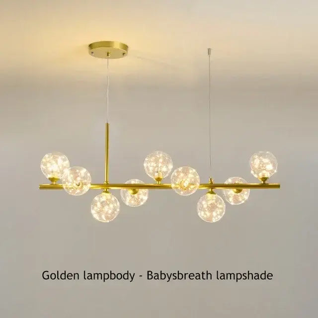 Modern black glass ball ceiling chandelier dining room light