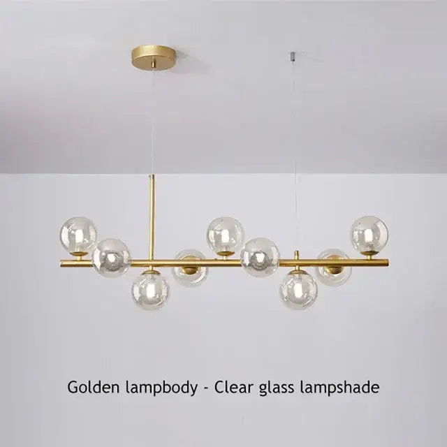 Modern black glass ball ceiling chandelier dining room light