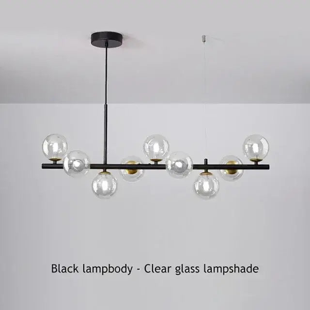 Modern gold glass ball ceiling chandelier dining room pendant light