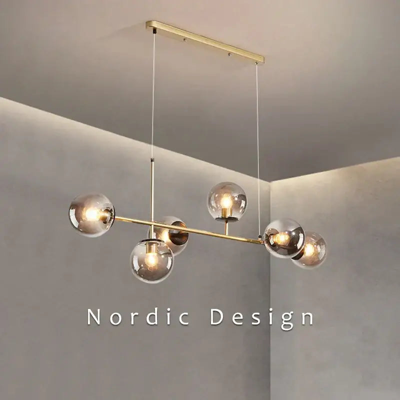 Modern black glass ball ceiling chandelier dining room
