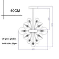 Modern ribbed glass ball ceiling chandelier for dining room