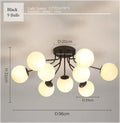 Modern cluster glass ball ceiling light for living room