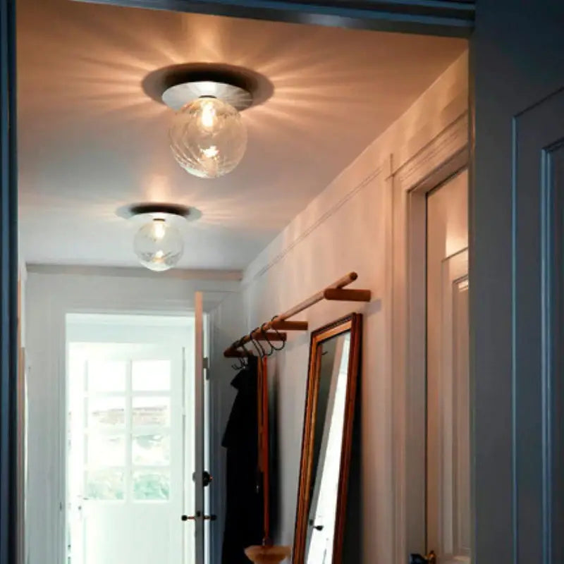 Modern gold glass ball ceiling lamp hallway light