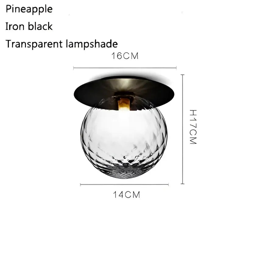Modern gold glass ball ceiling lamp hallway light