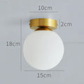 Modern brass glass ball ceiling light for bedroom decor