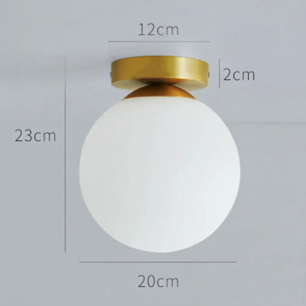 Modern brass glass ball ceiling light for bedroom decor