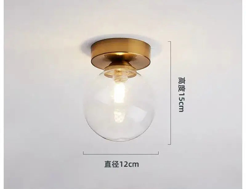 Modern brass & black glass ball ceiling light for living room