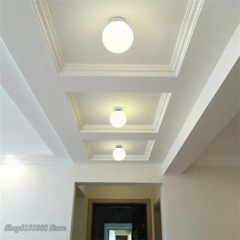 Modern white glass ball ceiling light kitchen globe lamp
