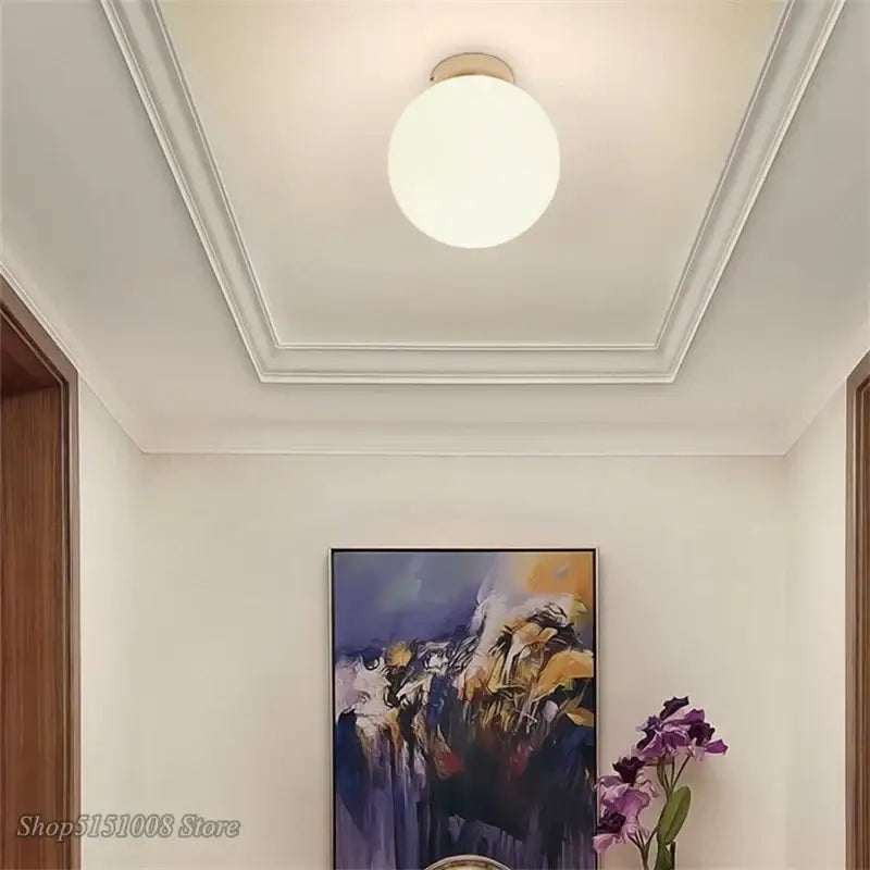 Modern white glass ball ceiling light kitchen globe lamp