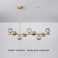 Modern gold and smoky gray glass ball chandelier dining room light