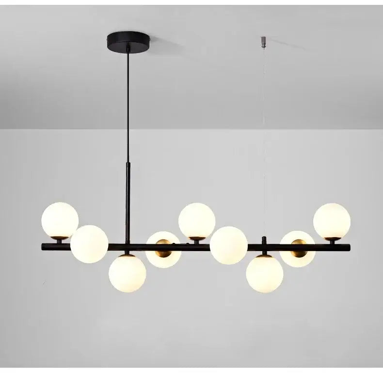 Modern black glass ball chandelier living room lighting