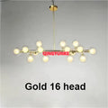 Modern gold glass ball chandelier living room cluster light
