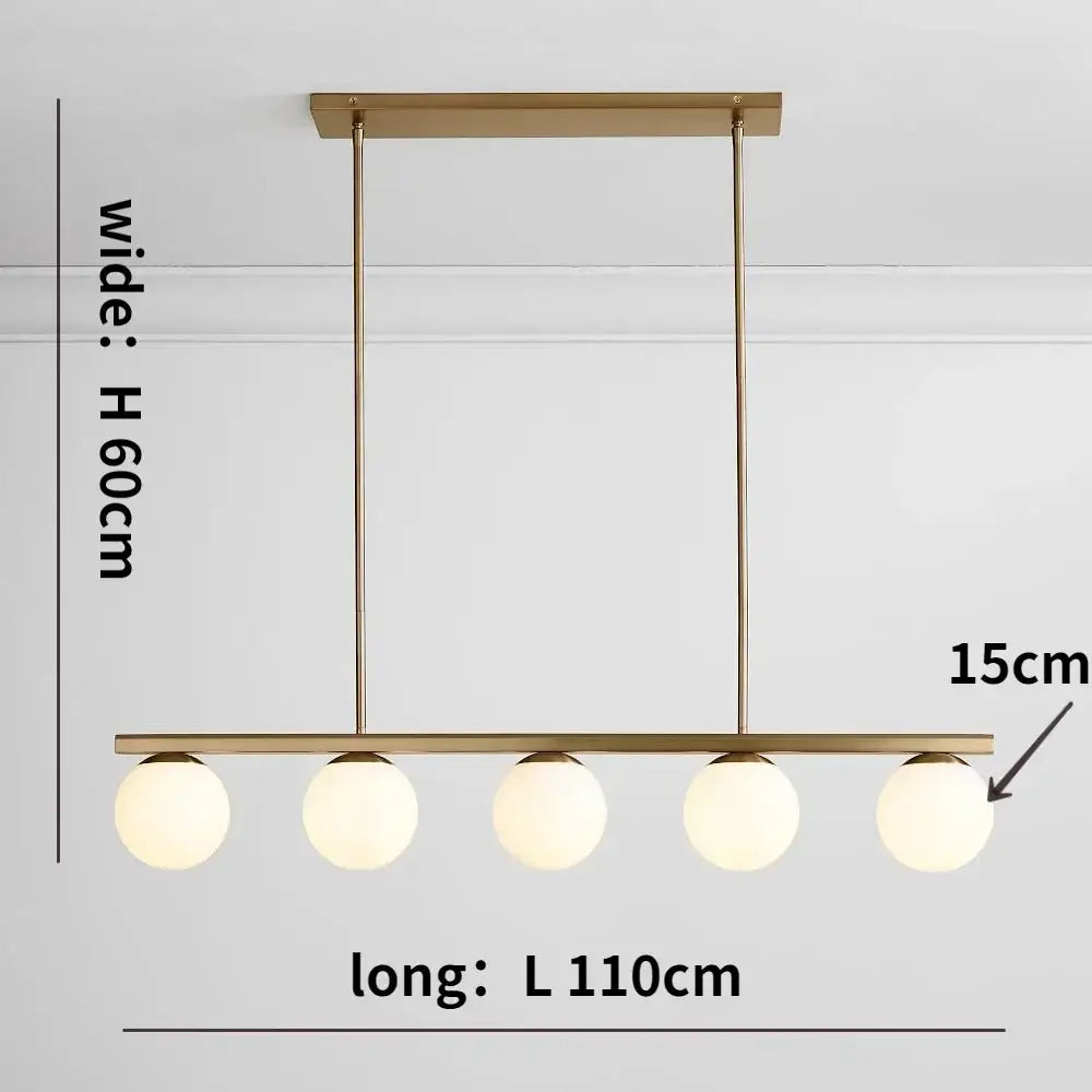 Modern black six light glass ball chandelier dining room pendant light